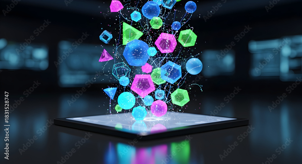 Fototapeta premium Photo shows the concept of time in the digital age'birthday cake with candles'merry christmas and happy new year celebration'fiber optic fiber optic background'binary code background'fountain at night