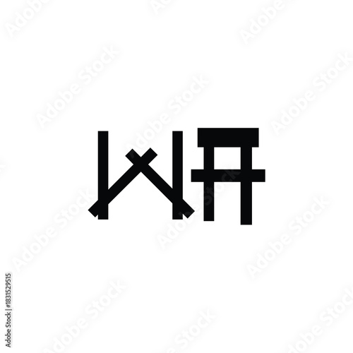WA monogram logo design letter text name symbol monochrome logotype alphabet character simple logo