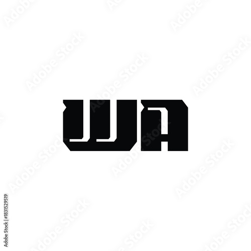 WA monogram logo design letter text name symbol monochrome logotype alphabet character simple logo