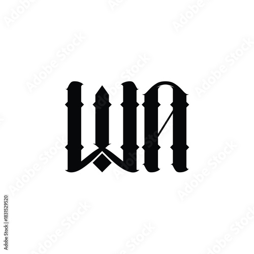WA monogram logo design letter text name symbol monochrome logotype alphabet character simple logo