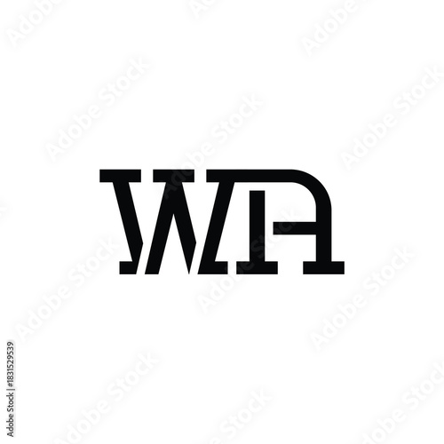 WA monogram logo design letter text name symbol monochrome logotype alphabet character simple logo