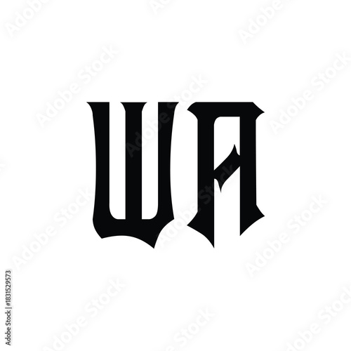 WA monogram logo design letter text name symbol monochrome logotype alphabet character simple logo