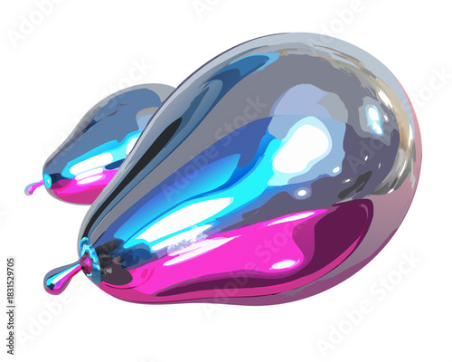 Isolated blue water drop object illustration on a white background