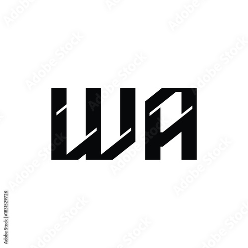 WA monogram logo design letter text name symbol monochrome logotype alphabet character simple logo
