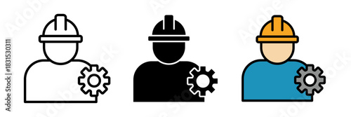 Architect icon often shown as a person with a blueprint, ruler, or hard hat, symbolizing architecture, planning, or building design.