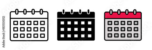 Calendar date icon typically depicted as a square or page with a specific number, symbolizing schedules or important days.