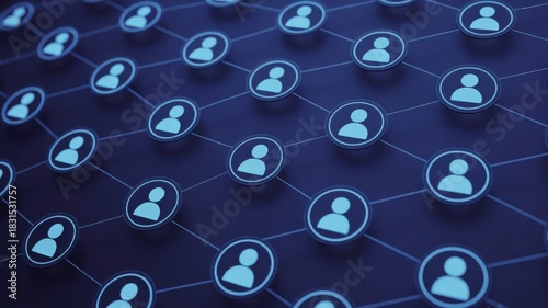 Dynamic social network connection visualization for digital marketing and global business expansion, creating a sense of community and collaboration.