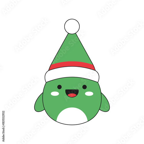 Festive holiday cartoon character spreading seasonal cheer and joyful winter time celebration