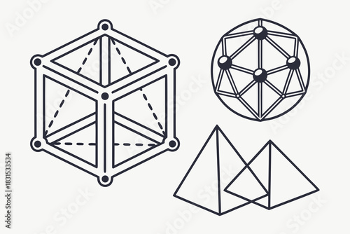 Geometric Shapes Abstract Forms Cube Sphere Pyramids Keywords: geometry, geometric shapes, abstract
