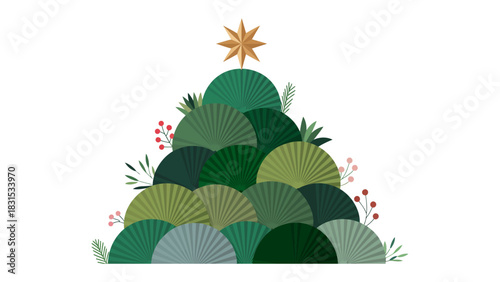 Festive Evergreens: An artistic rendition of the Christmas spirit, featuring a stylized evergreen tree, a symbol of hope. It encapsulates the joy and warmth of the holiday season.
