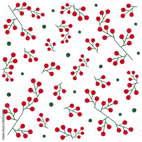 かわいい赤い実の壁紙 