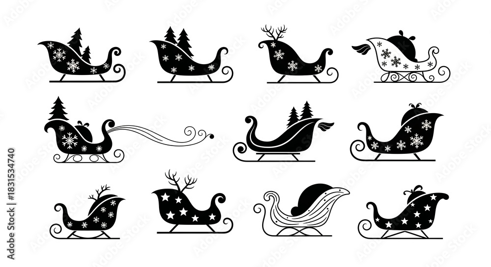 Fototapeta premium Festive Christmas Elements Collection.