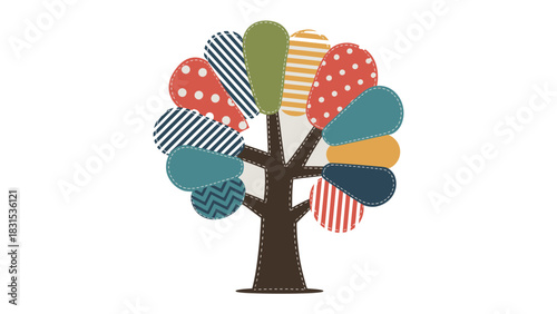 The Artful Tree: a whimsical representation of nature. a colorful, unique tree that showcases creativity and design