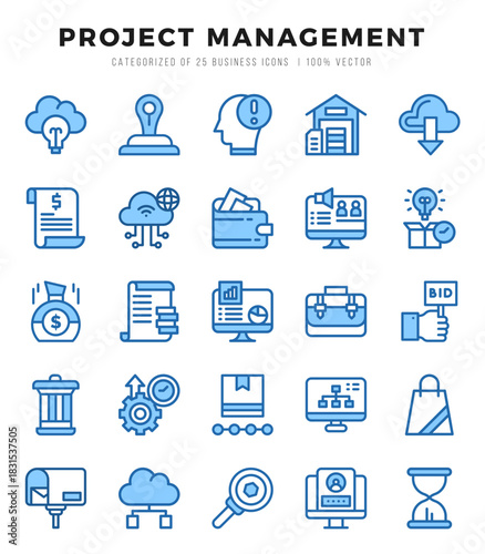 Project Management web icons in Two Color style.