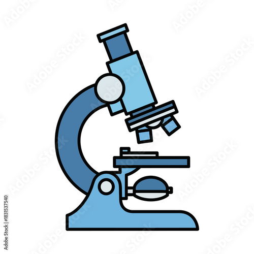 Illustration of a classic light microscope for scientific exploration and discovery