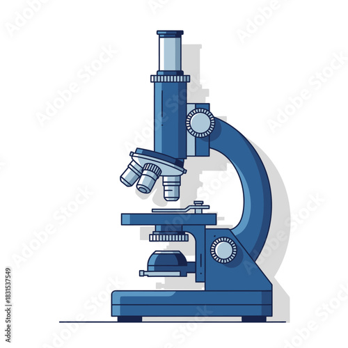 Scientific Exploration Tool: Detailed Vector Illustration of a Classic Microscope Design
