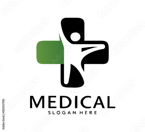 Medical pharmacy logo design template. vector logo. Medical icons