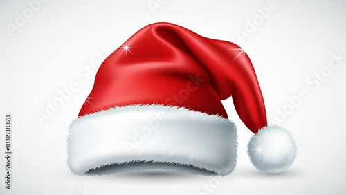 Festive Santa Claus Hat for Holiday Cheer and Christmas Spirit, Ready for Seasonal Greetings and Celebrations, originally a scalable vector graphic