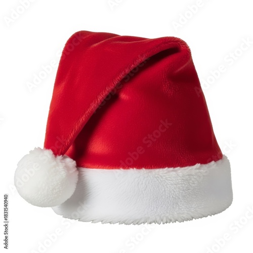 Red Santa Hat Isolated on White Background