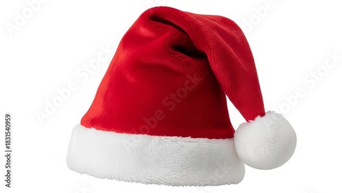 Red Santa Hat Isolated on White Background