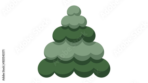 Stylized Pine: A simplified depiction of a coniferous pine, showcasing its characteristic tiered form and evoking a sense of calm and the great outdoors.