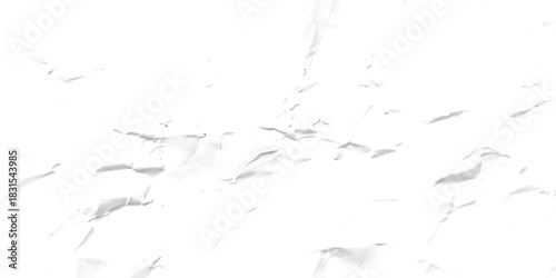 Crumpled white paper texture with natural wrinkles and creased folds for design