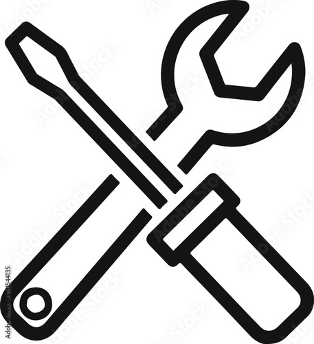 Crossed wrench and screwdriver icon for repair and maintenance