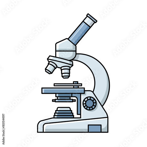 Detailed science microscope illustration for scientific exploration and research purposes
