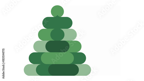 Geometric Christmas tree design: A modern take on holiday decor, this graphic showcases a minimalist Christmas tree. The vibrant color palette offers a unique visual interpretation of festive design.