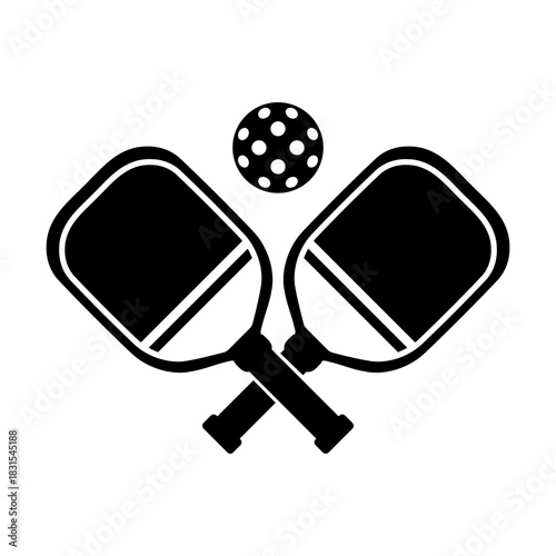 Pickleball svg cut file. Isolated vector illustration.