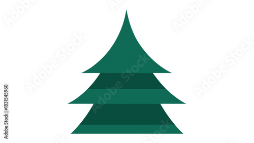 Evergreen Silhouette: A minimalist illustration of a stylized evergreen tree, a symbol of nature's enduring beauty. 