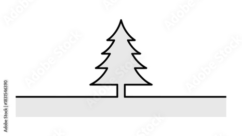 Simple Pine Tree: A minimalist illustration of a solitary pine tree stands proud against a clean, uncluttered backdrop, symbolizing growth and tranquility.