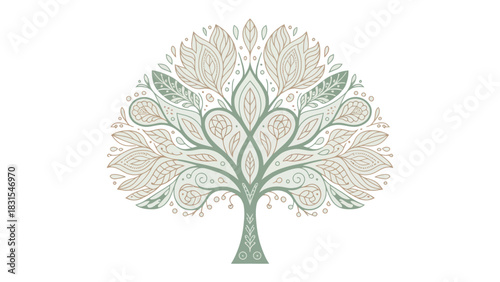 Elegant floral Tree design : A sophisticated floral tree design, perfect for projects seeking a touch of elegance, capturing nature's grace and intricate beauty. 