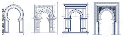 Andalus Arch Architectural Drawings with Detailed Design
