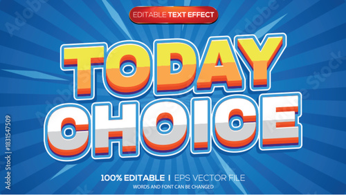 3D text effect today choice theme