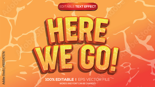 3D text effect here we go theme