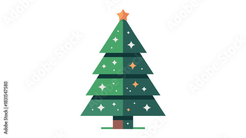Festive Christmas Tree: A vibrant and beautifully decorated Christmas tree, a symbol of joy and celebration. Evoking the warmth and excitement of the holiday season.