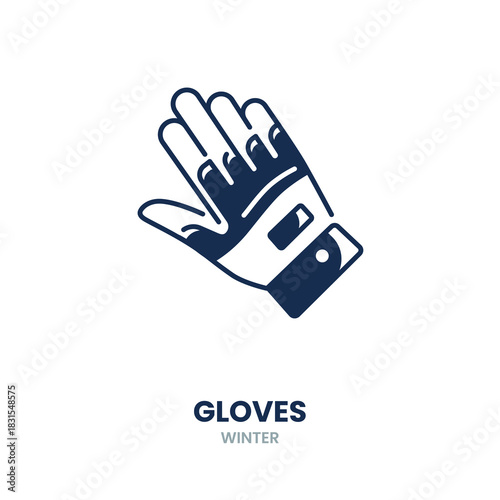 Gloves icon. winter, warm, wool, knit, clothing, accessory, cold, protection, cozy, handwear. Vector Icon Illustration