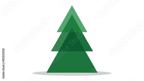 Geometric evergreen tree icon: A simplistic icon of a majestic evergreen tree, standing tall with its layered triangular form, evoking the essence of nature and holiday.