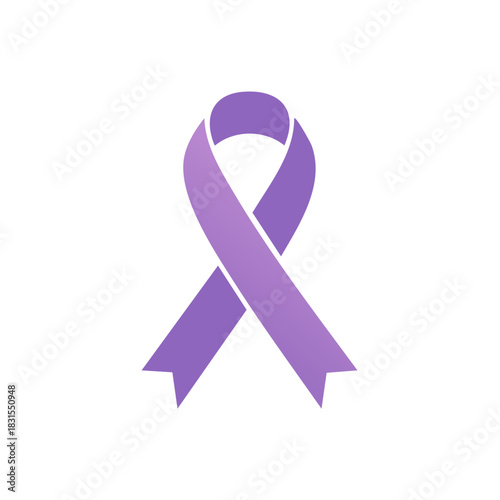 Simple Purple Ribbon: Symbol of Awareness and Support