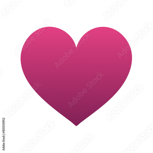 Vibrant pink gradient heart symbol representing love passion and emotional connection