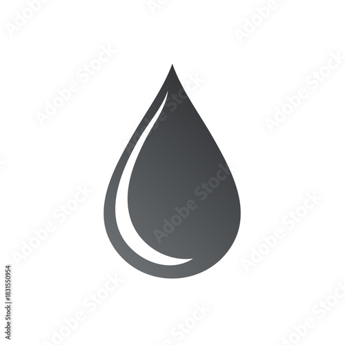 Abstract illustration of a water drop with a white highlight