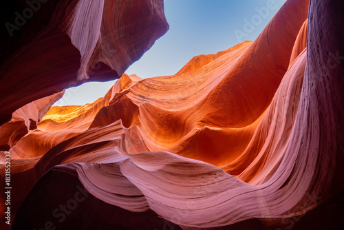 Antelope Canyon offers a breathtaking view with its vibrant rock formations and narrow passageways on Arizonas Indian reservation. The place is a mustvisit for adventure seekers. Popular place in USA.