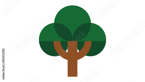 Simple Tree Illustration: A stylized illustration of a tree stands, its form evoking growth and the vital link between nature. 
