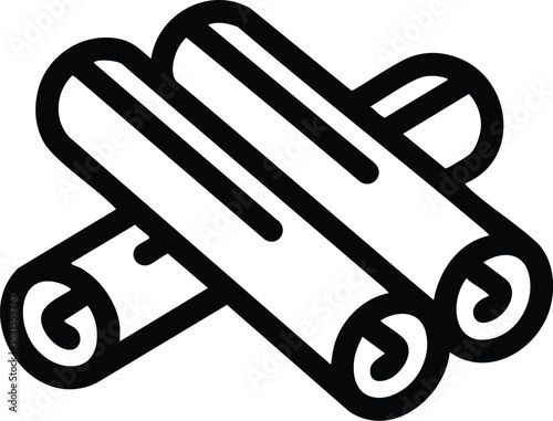 Cinnamon Sticks Icon, silhouette, vector, illustration.