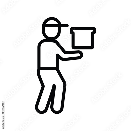 Food delivery boy icon