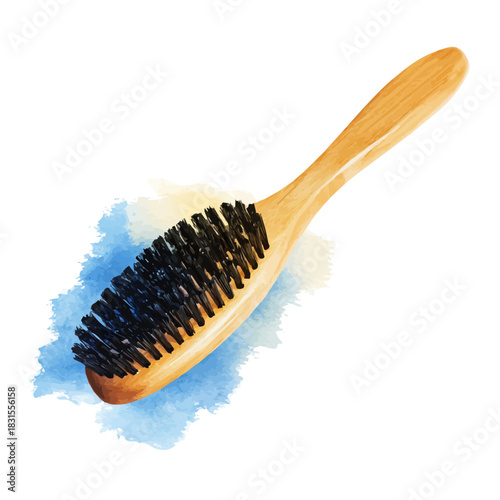 Stylized watercolor Hairbrush vector, modern artistic illustration with high-quality details on a pure white background.