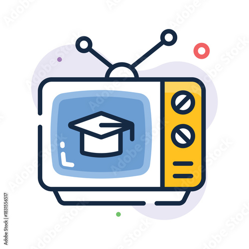 Well designed flat outline icon of educational transmission in trendy style