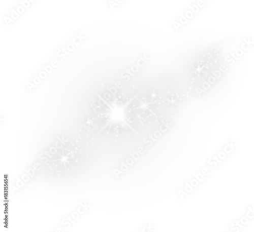 Glitter sparkles Png Glowing light effect with lots of glitter particles and stars. For Christmas and New Year design. Vector star cloud with dust