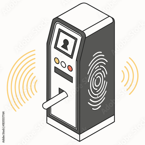Secure Access: A modern biometric access control system with fingerprint scanning technology, a sleek interface, and an inviting user experience.